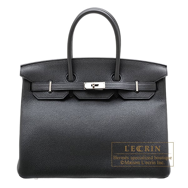 Hermes Birkin bag 35 Black Togo leather Silver hardware