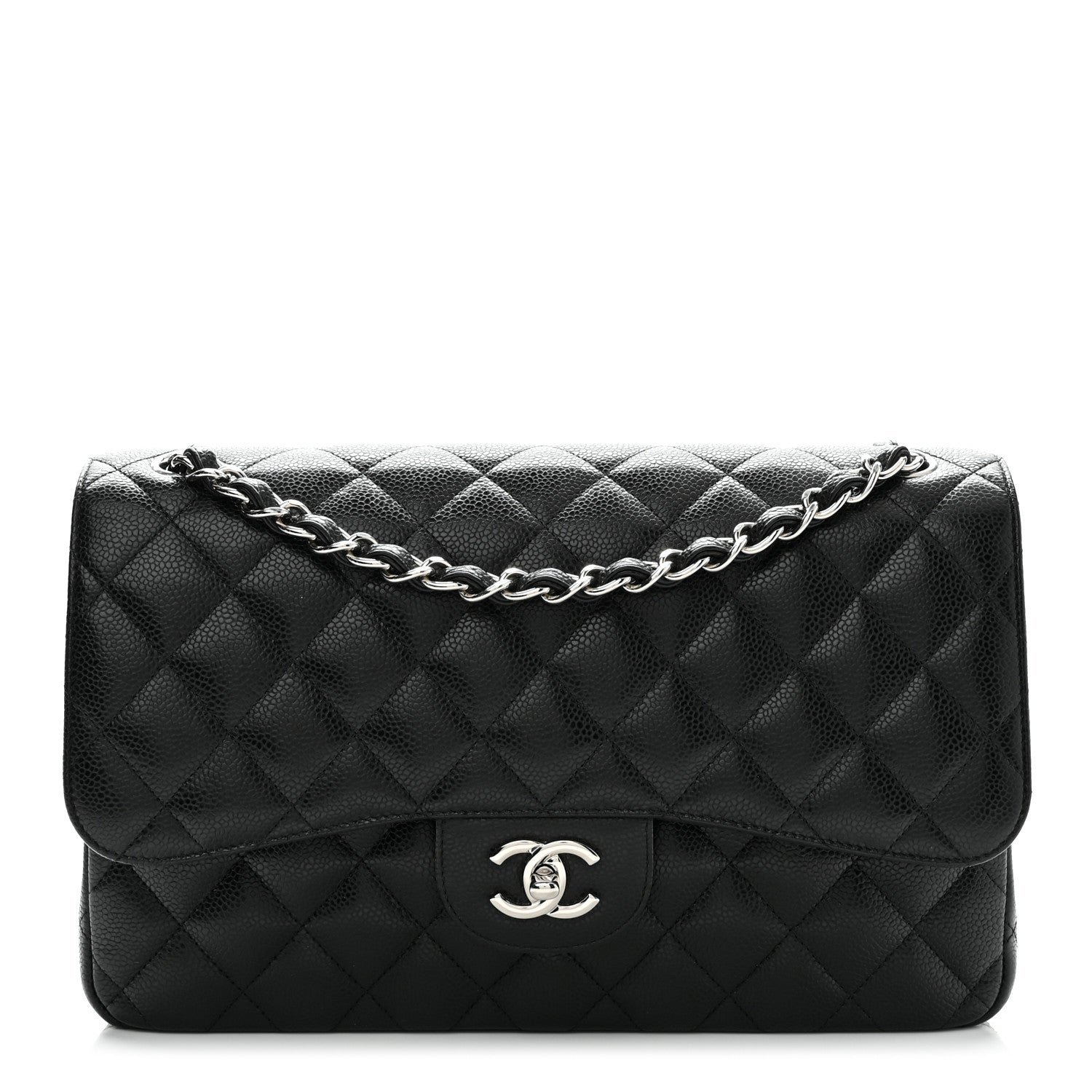 Chanel Caviar Quilted Jumbo Double Flap Black