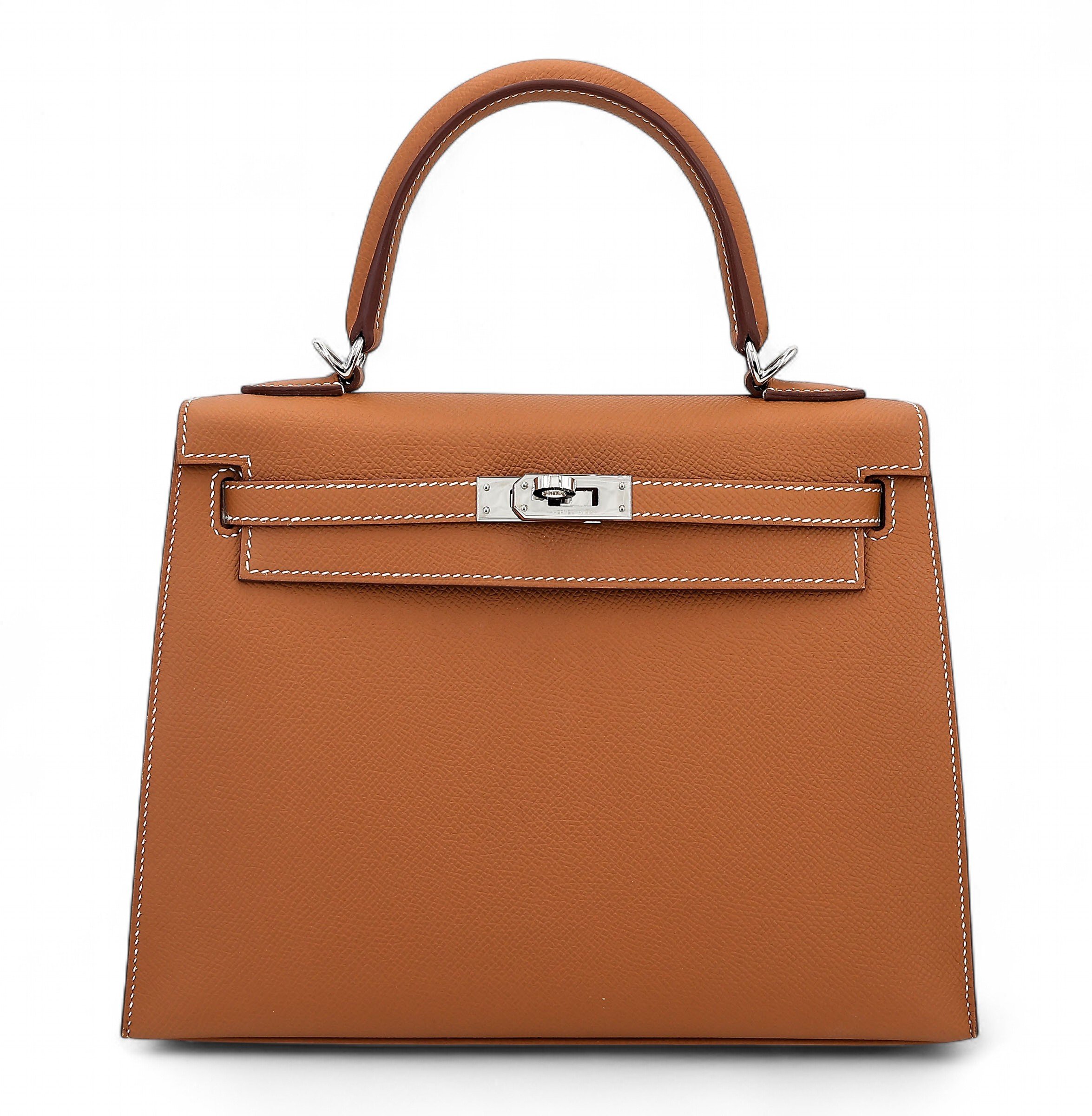 Hermes Very Good ( Rank A) HERMÈS Kelly 25 Sellier Gold (37) Epsom Palladium hardware B (2023)