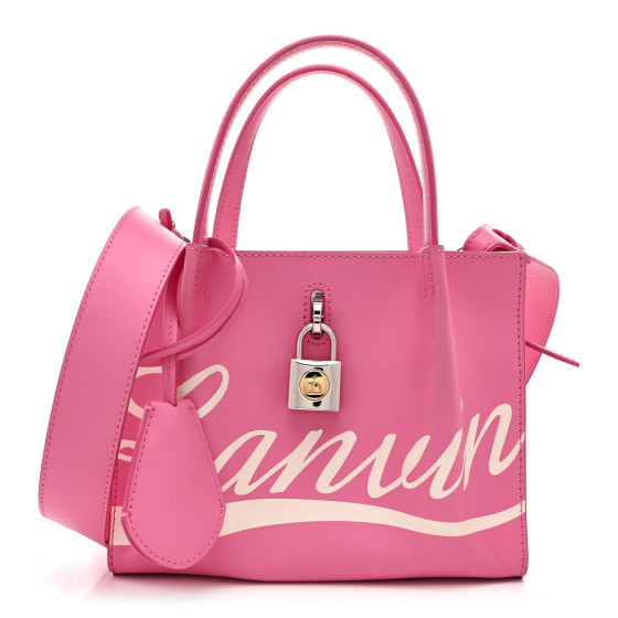 Lanvin Calfskin Logo Printed Nano Bogey Day Bag Pink