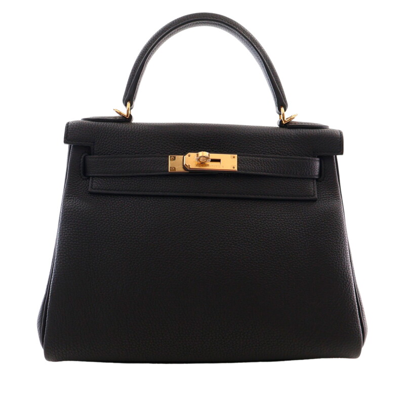 Black Togo Retourne Kelly 28 Gold Hardware, 2020