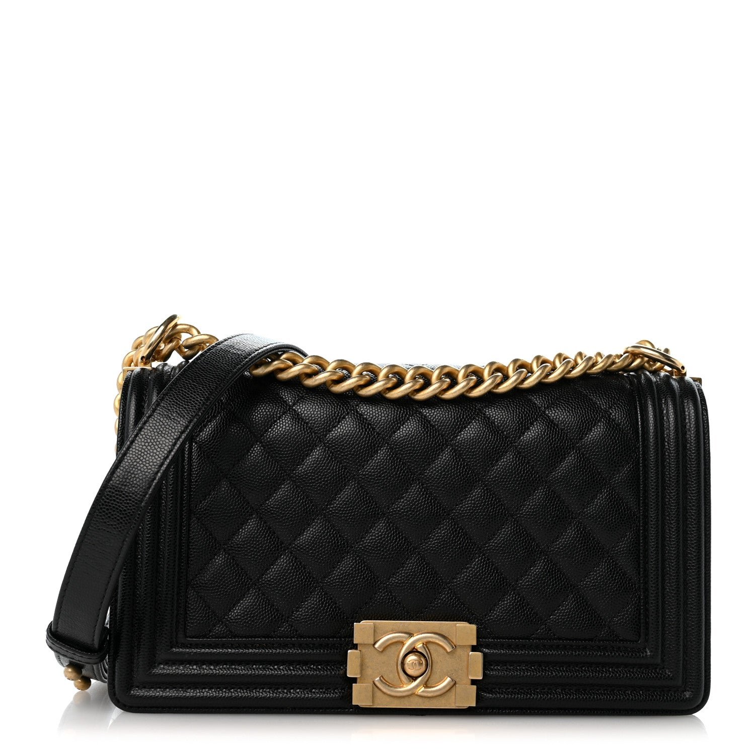 Chanel Caviar Quilted Medium Boy Flap Black