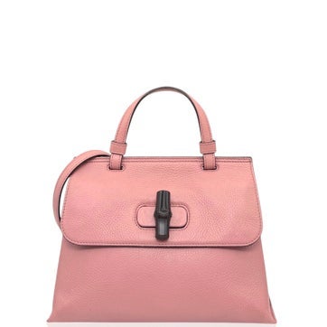 Gucci Calfskin Bamboo Daily Top Handle Bag Small