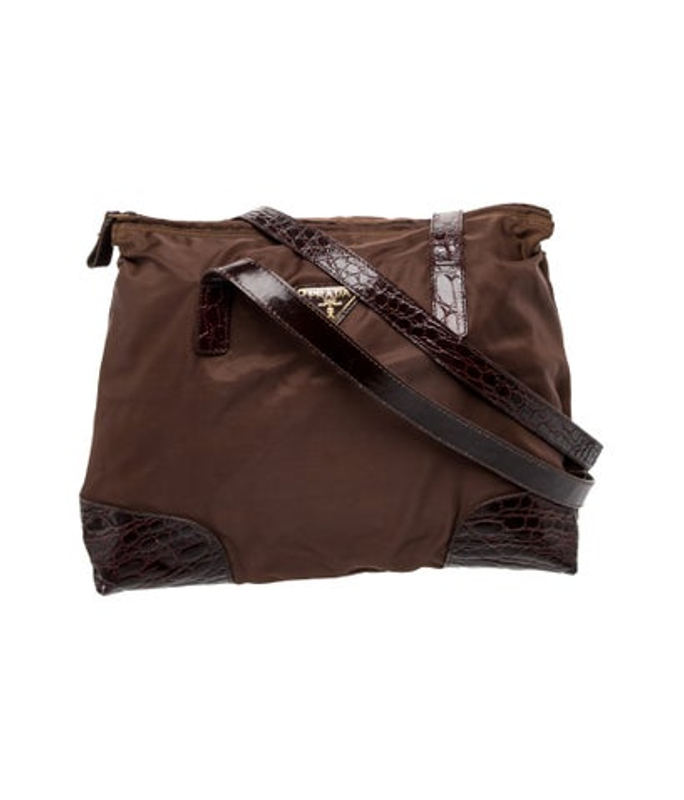 Prada Enameled Metal Triangle Shoulder Bag Vintage