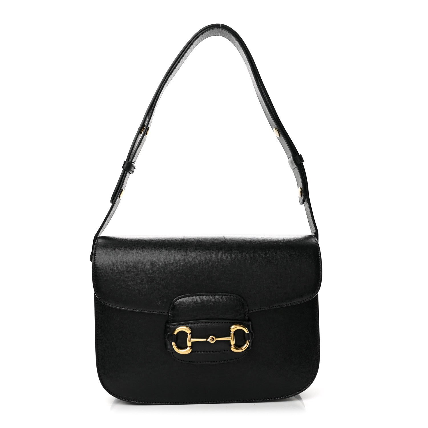 Gucci Azalea Calfskin Horsebit 1955 Shoulder Bag Black Black
