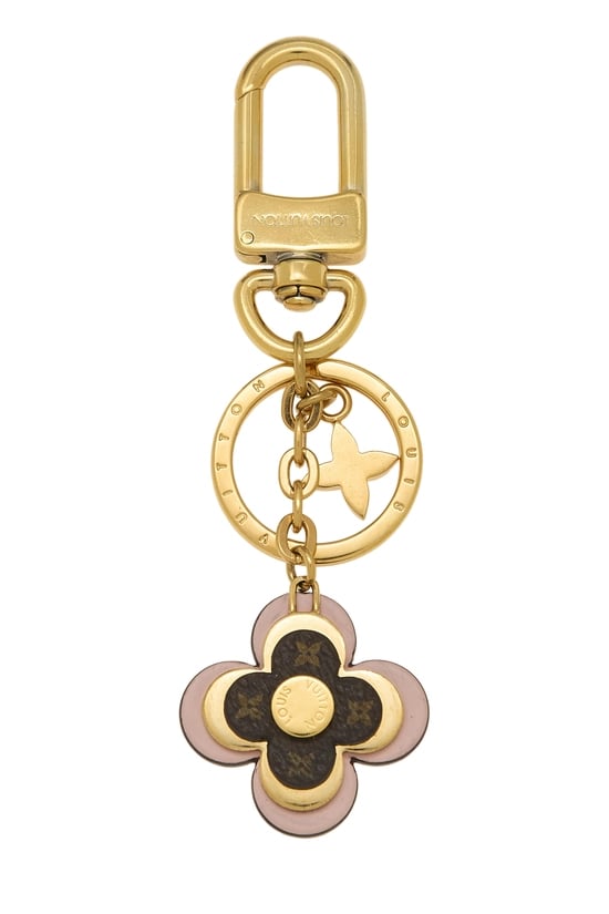Pink & Gold Blooming Flowers Bag Charm BB