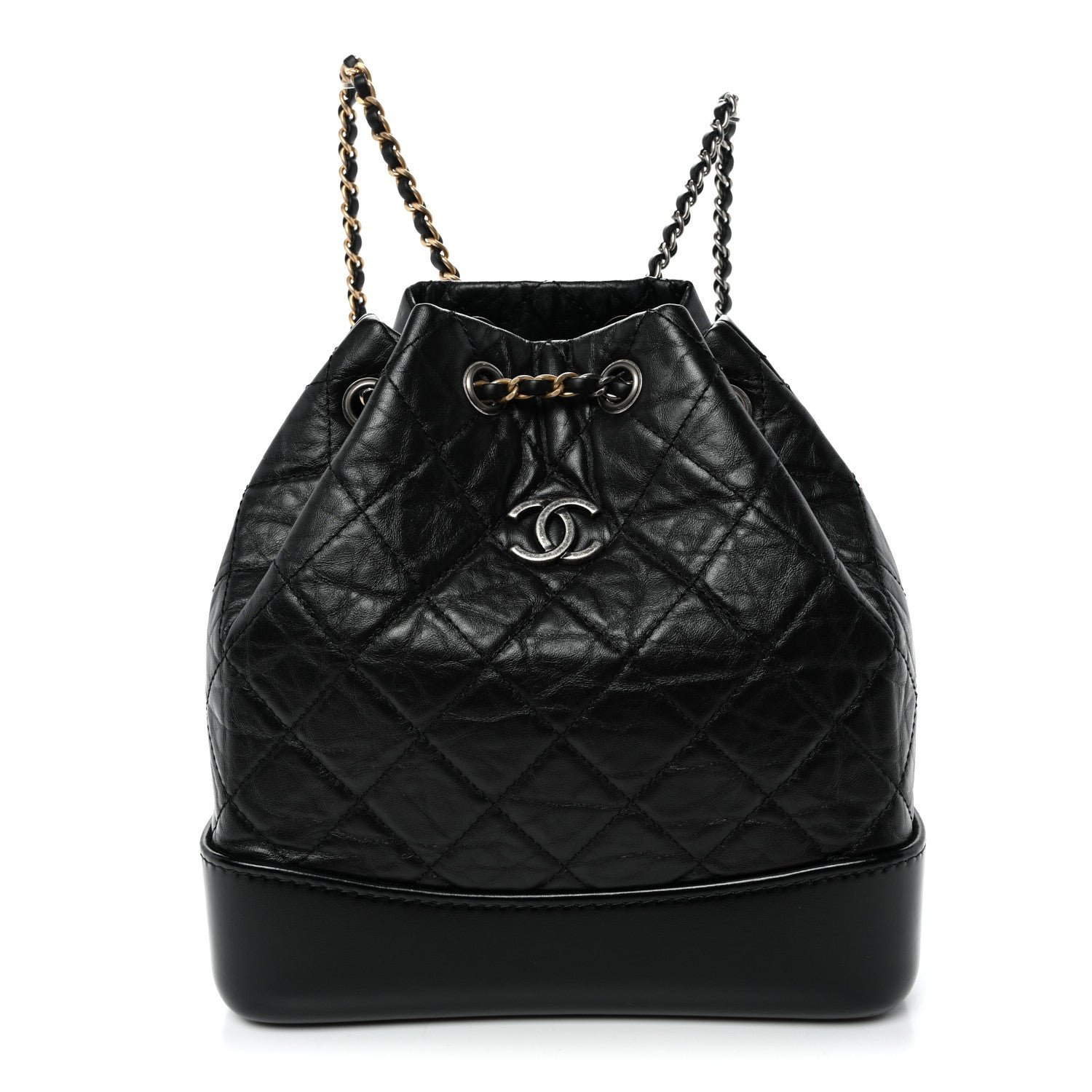 Chanel Aged Calfskin Quilted Small Gabrielle Backpack Black