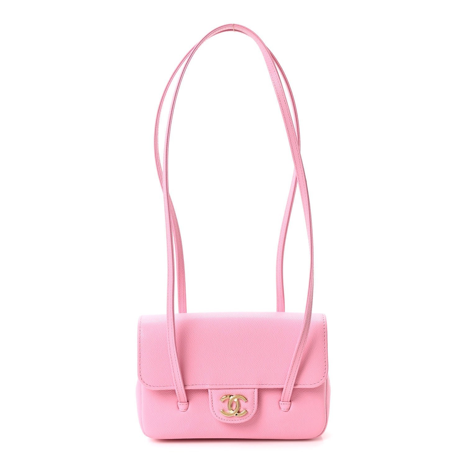 Chanel Shiny Caviar Mini Preppy Coco Shoulder Bag Rose
