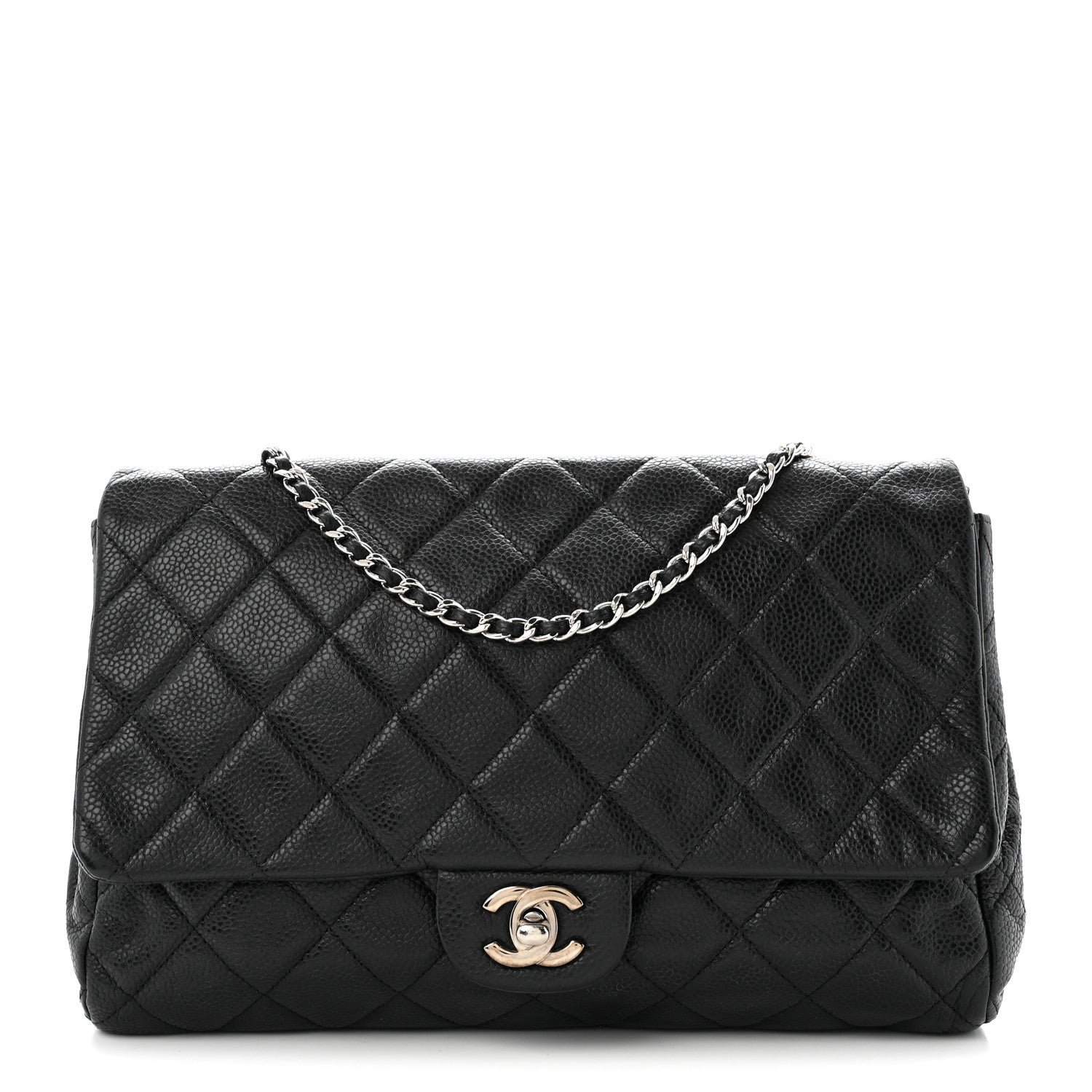 Chanel Caviar Quilted Clutch With Chain Flap Black