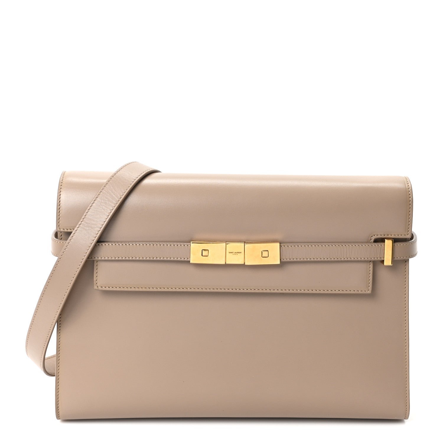 Saint Laurent Smooth Calfskin Small Manhattan Shoulder Bag Dusty Grey