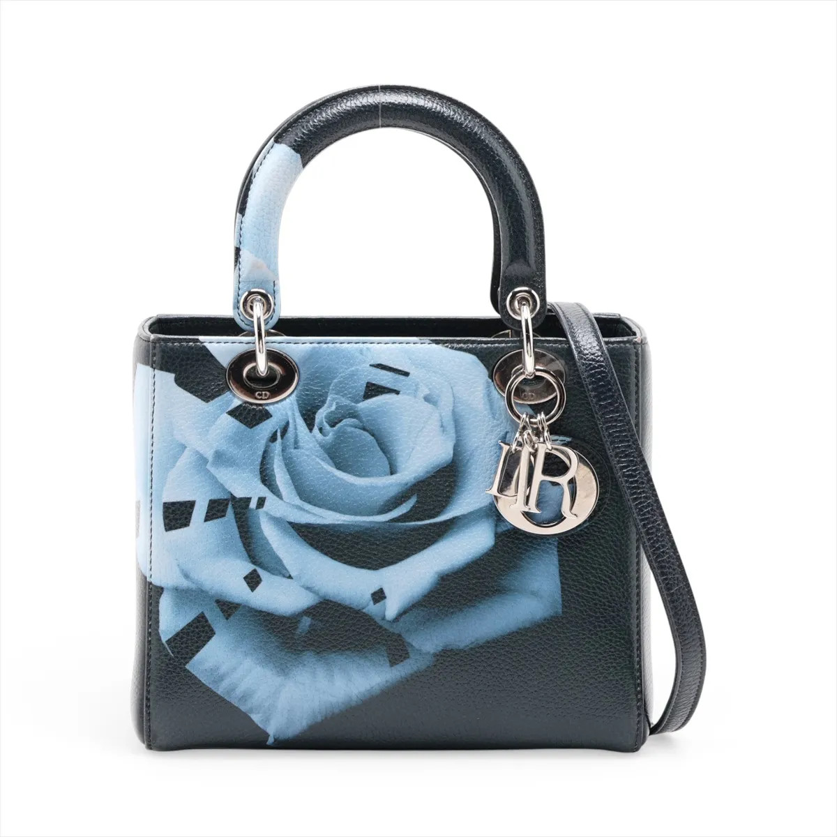 Dior Christian Dior Lady Dior Leather 2 Way Handbag Green
