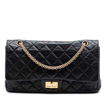 Calf Leather Quilted Aged Calfskin Reissue 2.55 Double Flap