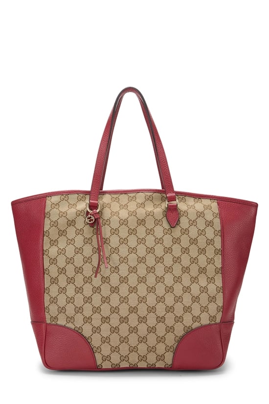 Red Original GG Canvas Bree Top Handle Tote Large