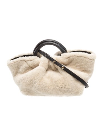 Shearling Top Handle Bag