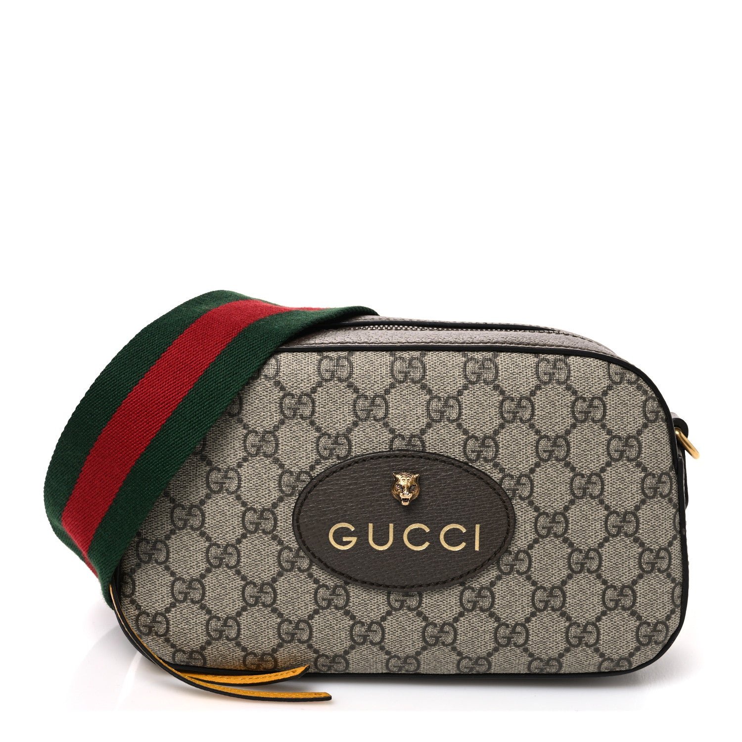 Gucci GG Supreme Monogram Web Neo Vintage Shoulder Bag Beige New Acero Crop