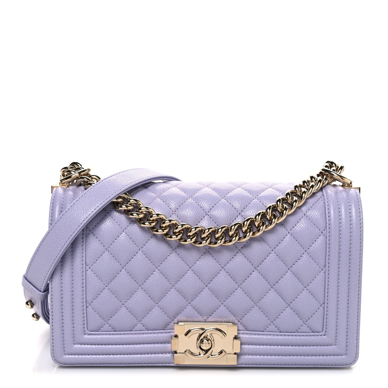 Chanel Caviar Quilted Medium Boy Flap Light Purple