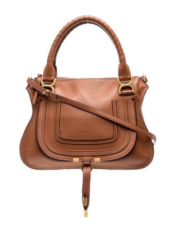 Leather Marcie Double Carry Satchel Bag Medium