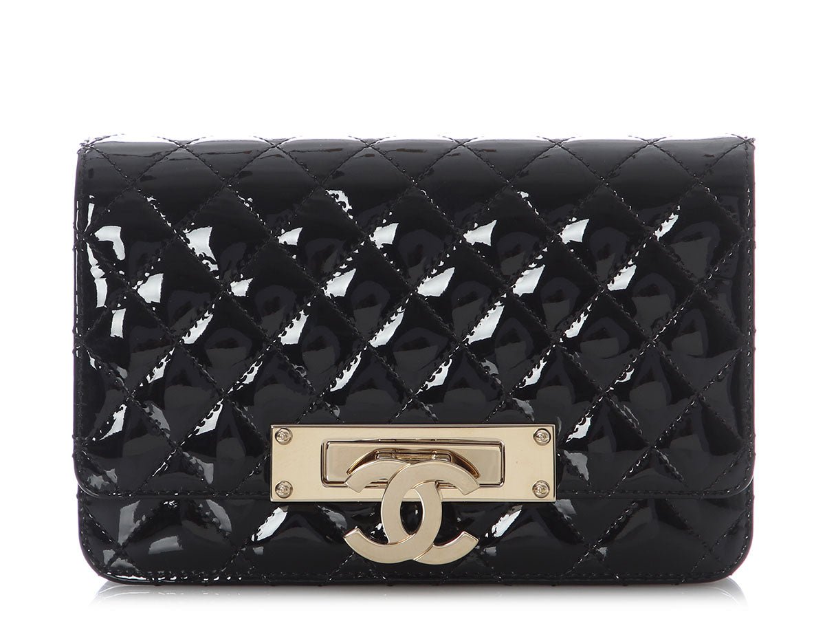 Chanel Chanel Black Quilted Patent Golden Class Wallet on Chain WOC