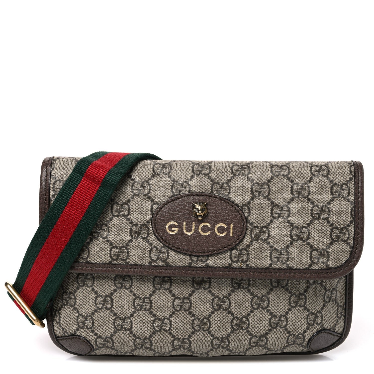 Gucci GG Supreme Monogram Neo Vintage Web Belt Bag Brown