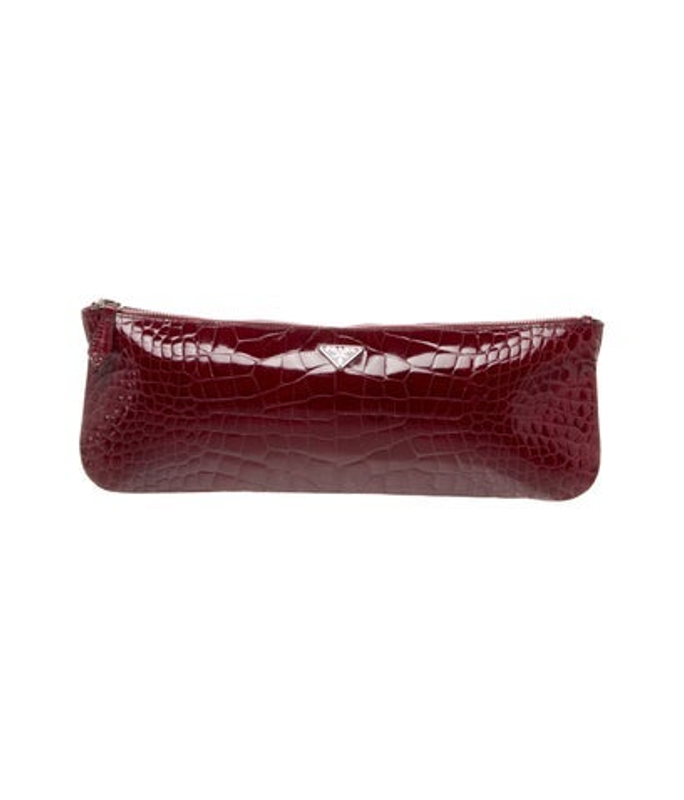 Prada Enameled Metal Triangle Clutch