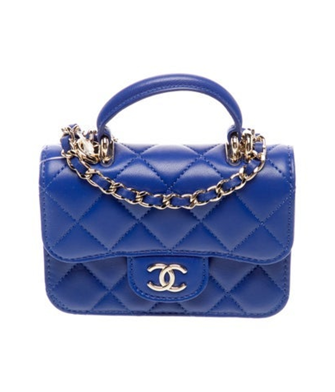 Chanel Top Handle Flap Coin Purse W Chain W Tags