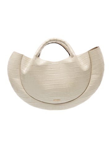 Cult Gaia Embossed Leather Top Handle Bag