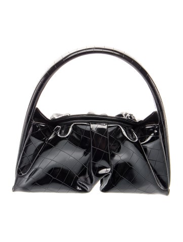 Embossed Leather Top Handle Bag