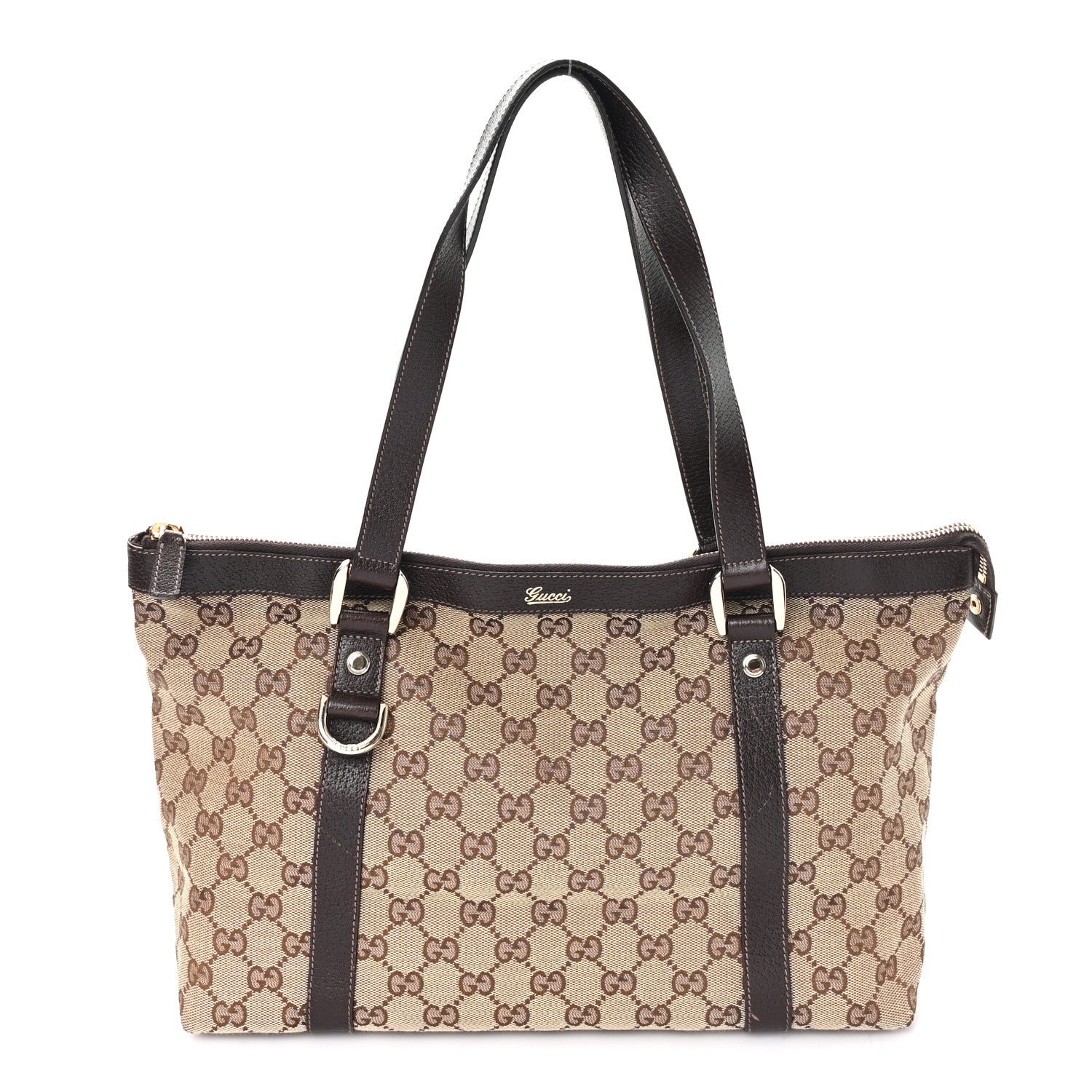 Gucci Monogram Medium Abbey Tote Dark Brown