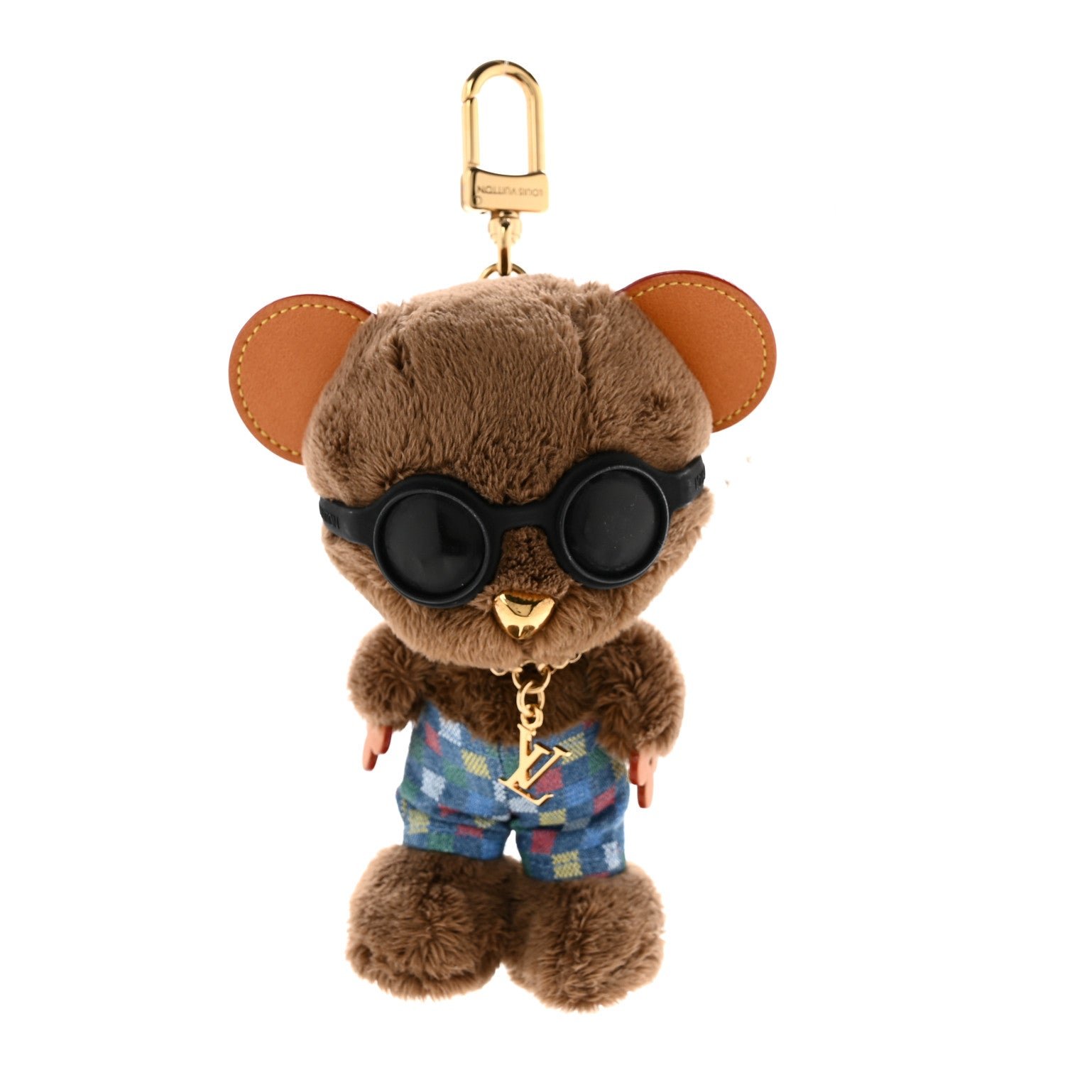 Louis Vuitton Faux Fur LV Louis Bear Super Vision Bag Charm Key Holder Blue