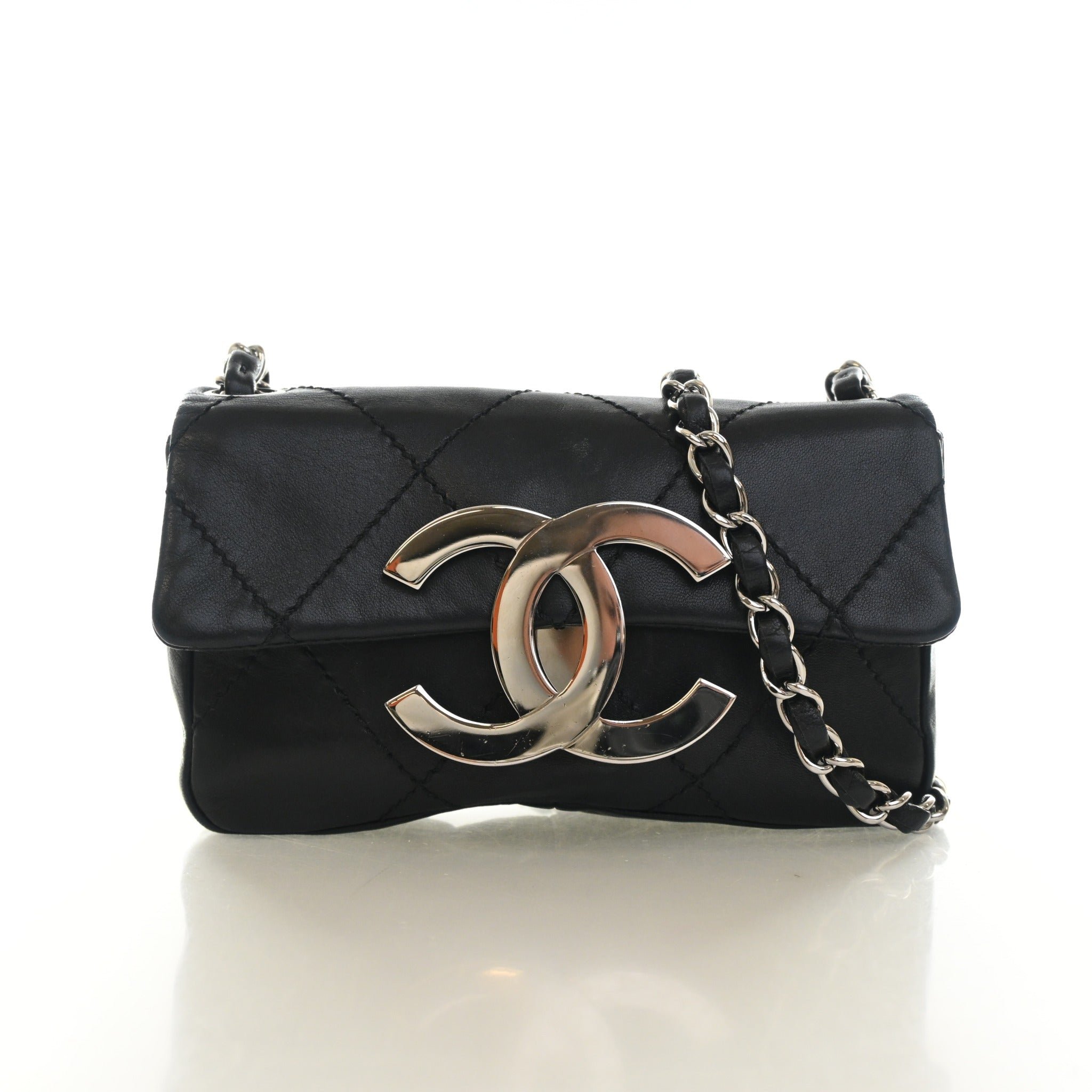 Chanel Vintage Calfskin Diamond Stitch CC Flap Bag