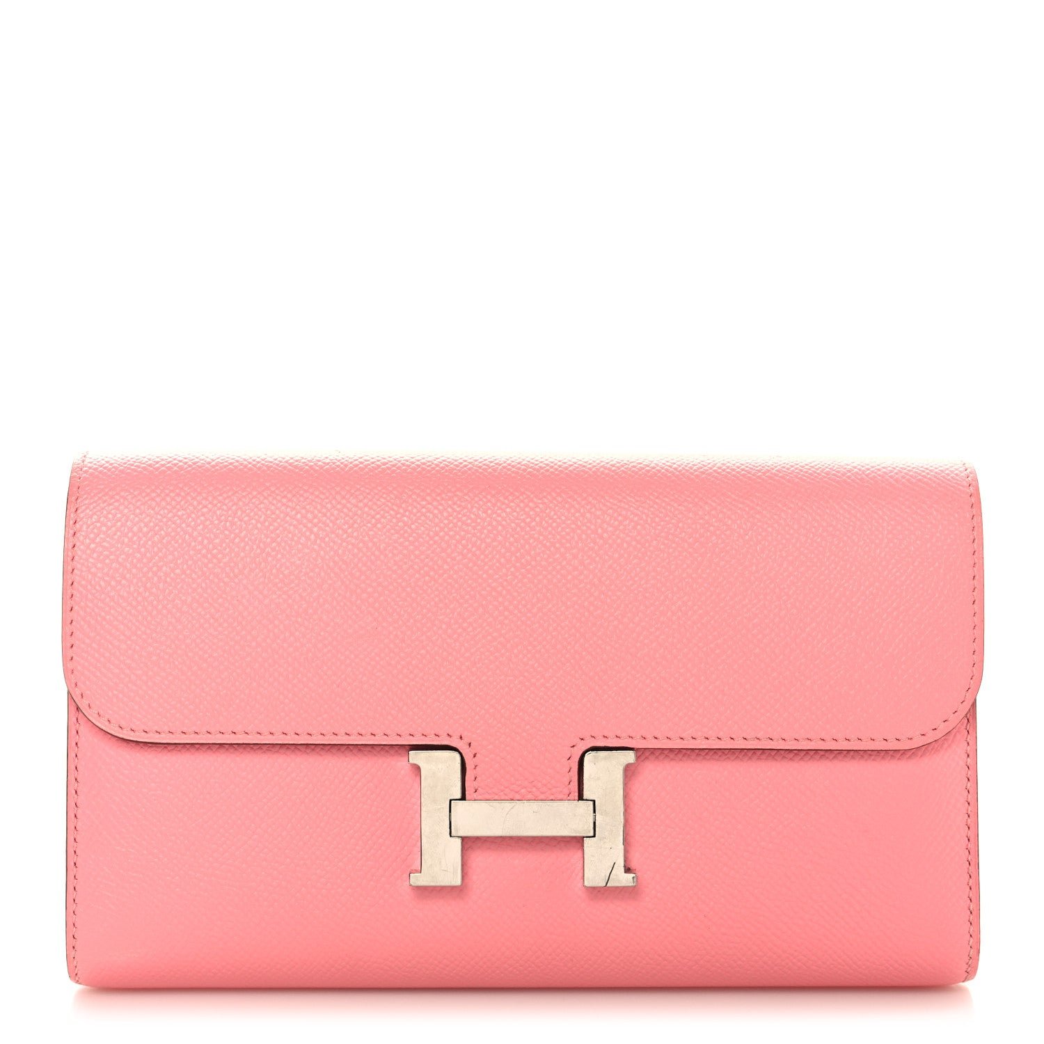 Hermes Epsom Constance Long Wallet Rose Confetti