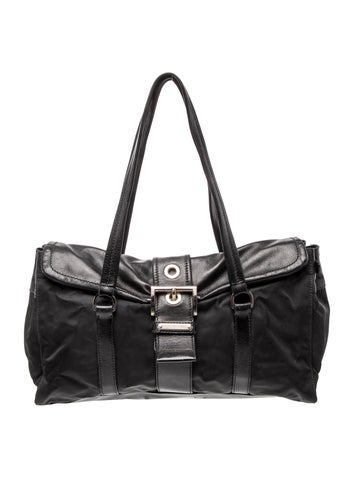 Enameled Metal Triangle Top Handle Bag