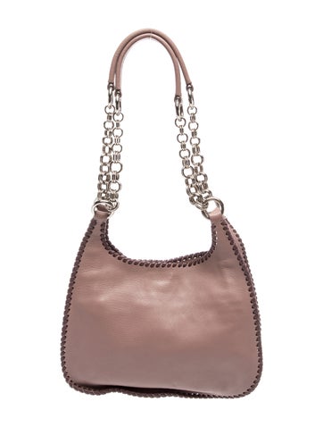 Prada Enameled Metal Triangle Shoulder Bag