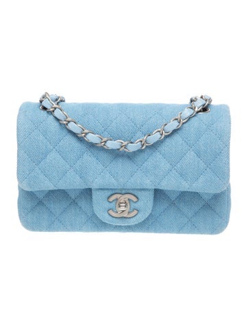 Denim Quilted Mini Rectangular Flap