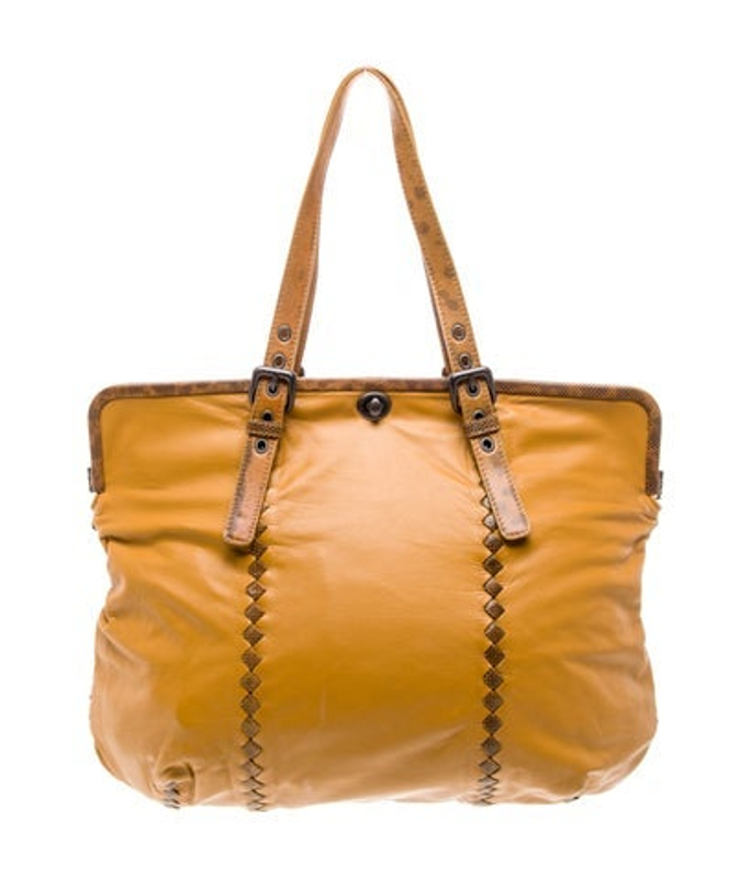 Bottega Veneta Veneta Leather Andiamo Intrecciato Shoulder Bag Medium Vintage