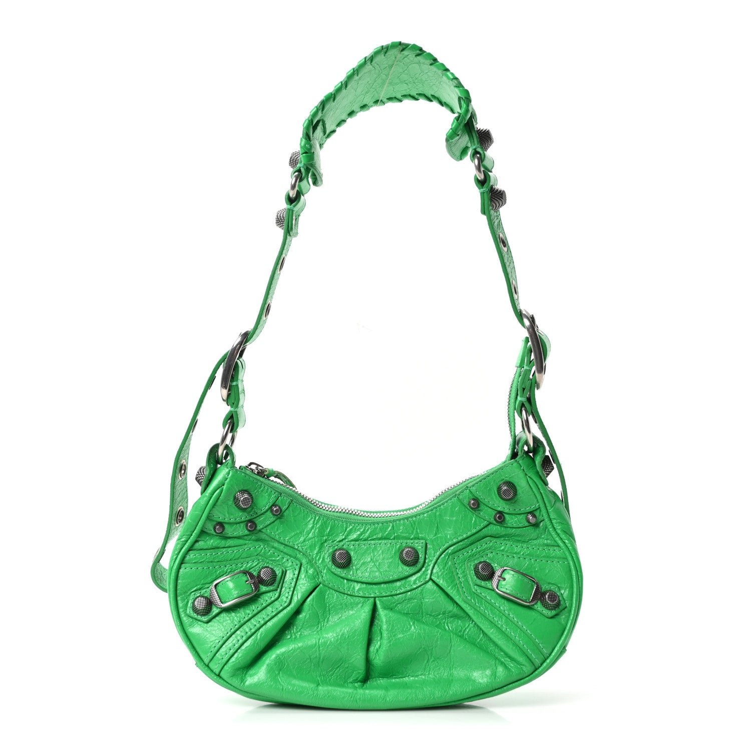 Balenciaga Agneau Arena Le Cagole Shoulder Bag XS Vivid Green
