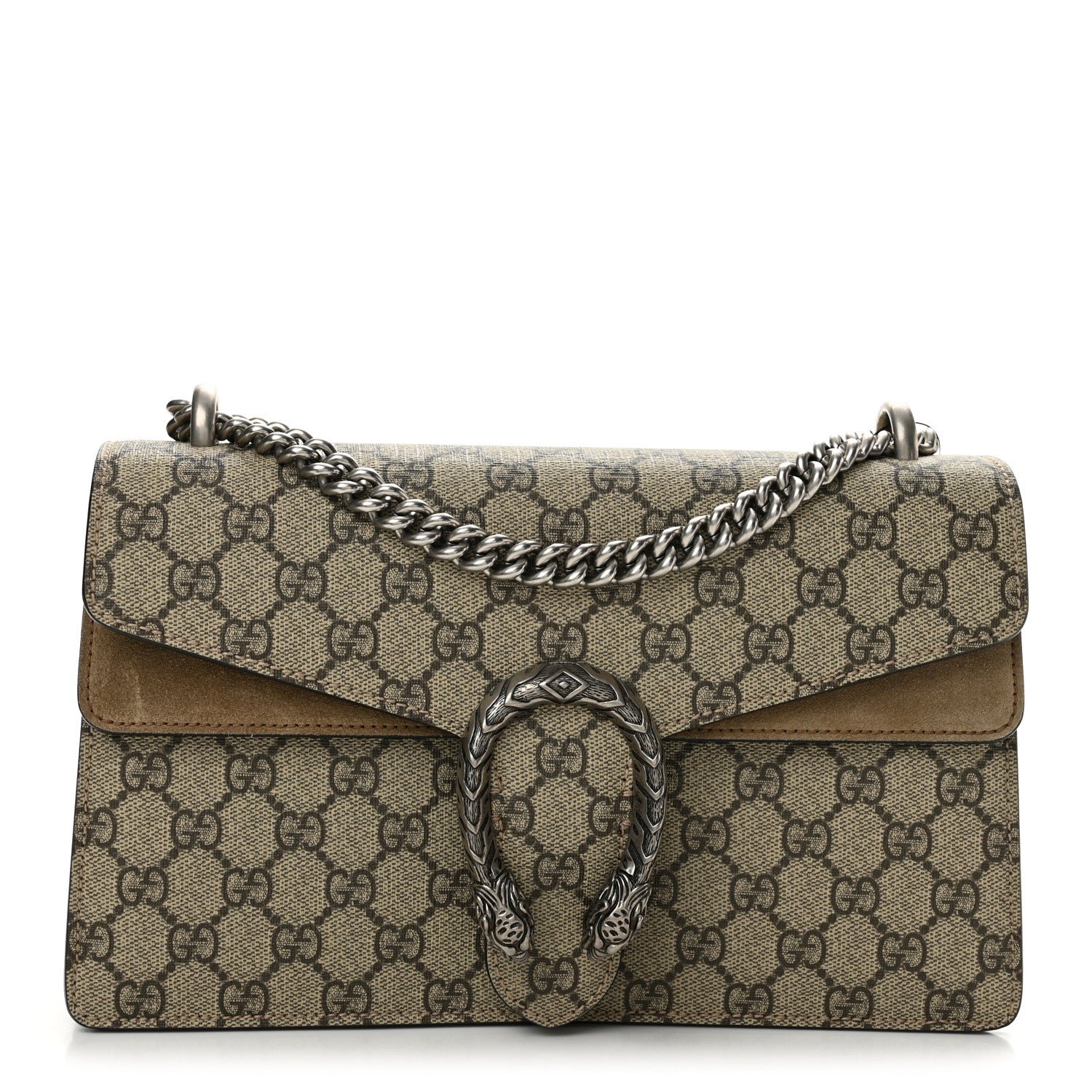Gucci GG Supreme Monogram Small Dionysus Shoulder Bag Taupe