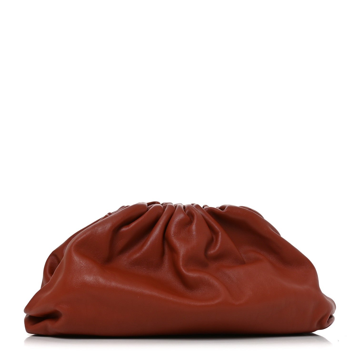 Bottega Veneta Smooth Butter Calf The Pouch Oversized Clutch Rust