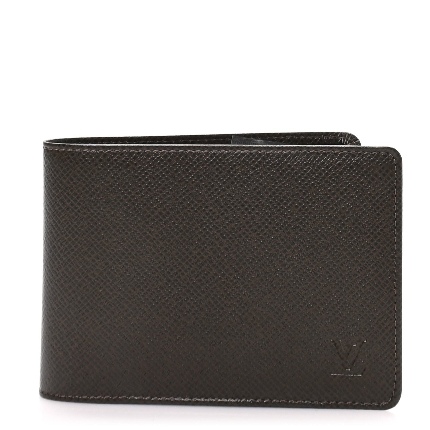 Louis Vuitton Taiga Mens Billfold Wallet 3 Flaps Grizzli