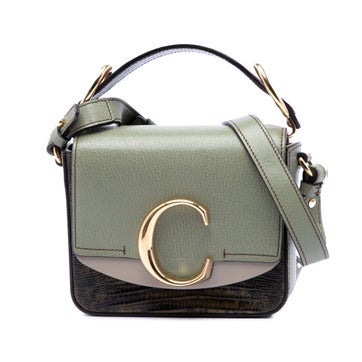 Mini Tricolor Croc Embossed Calfskin C Satchel