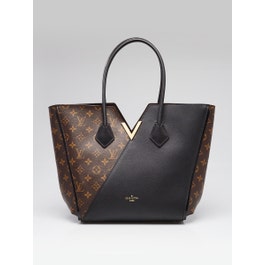 Louis Vuitton Louis Vuitton Monogram Canvas Black Leather Kimono Tote Bag