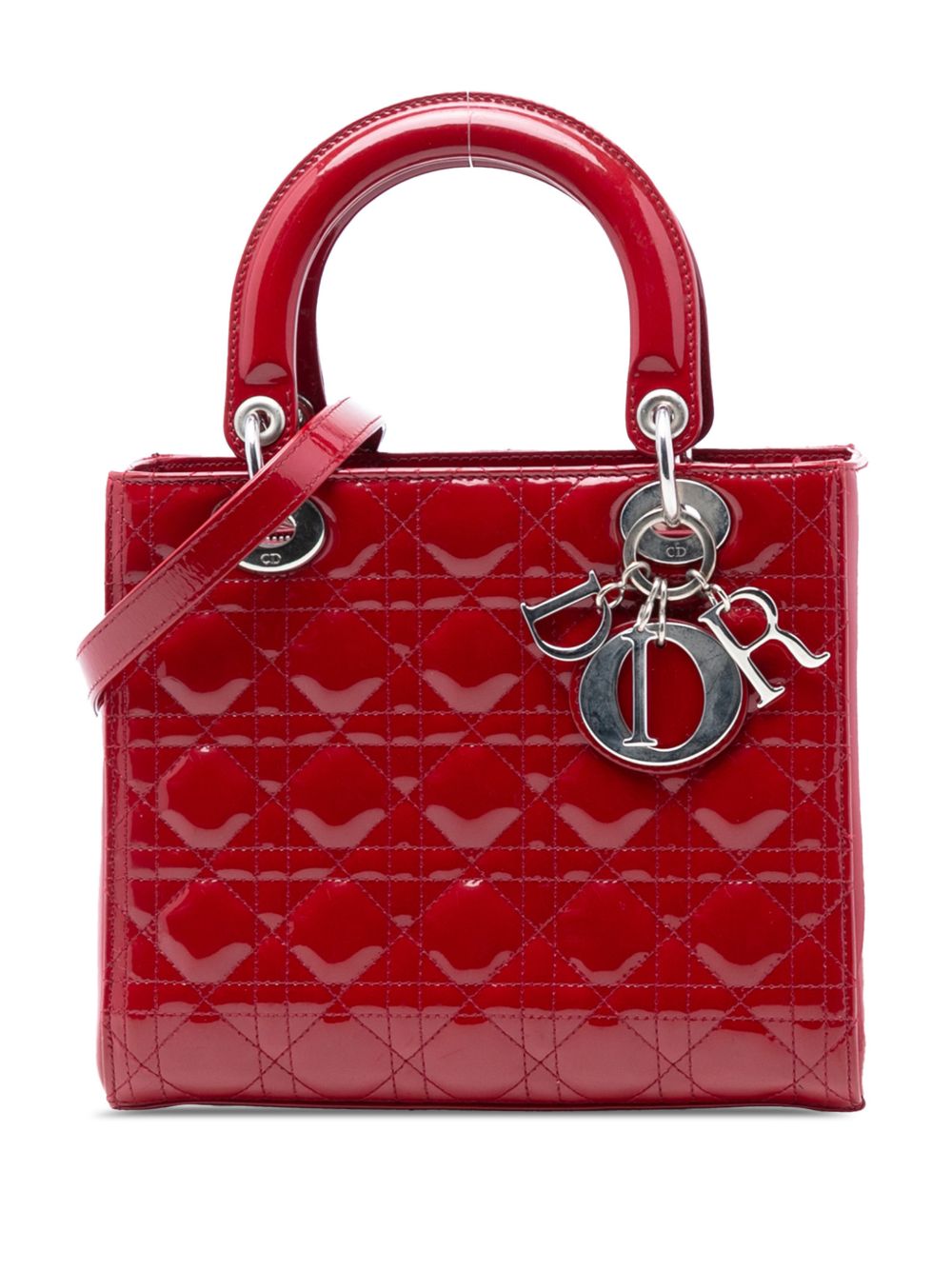 2012 Medium Patent Cannage Lady Dior satchel