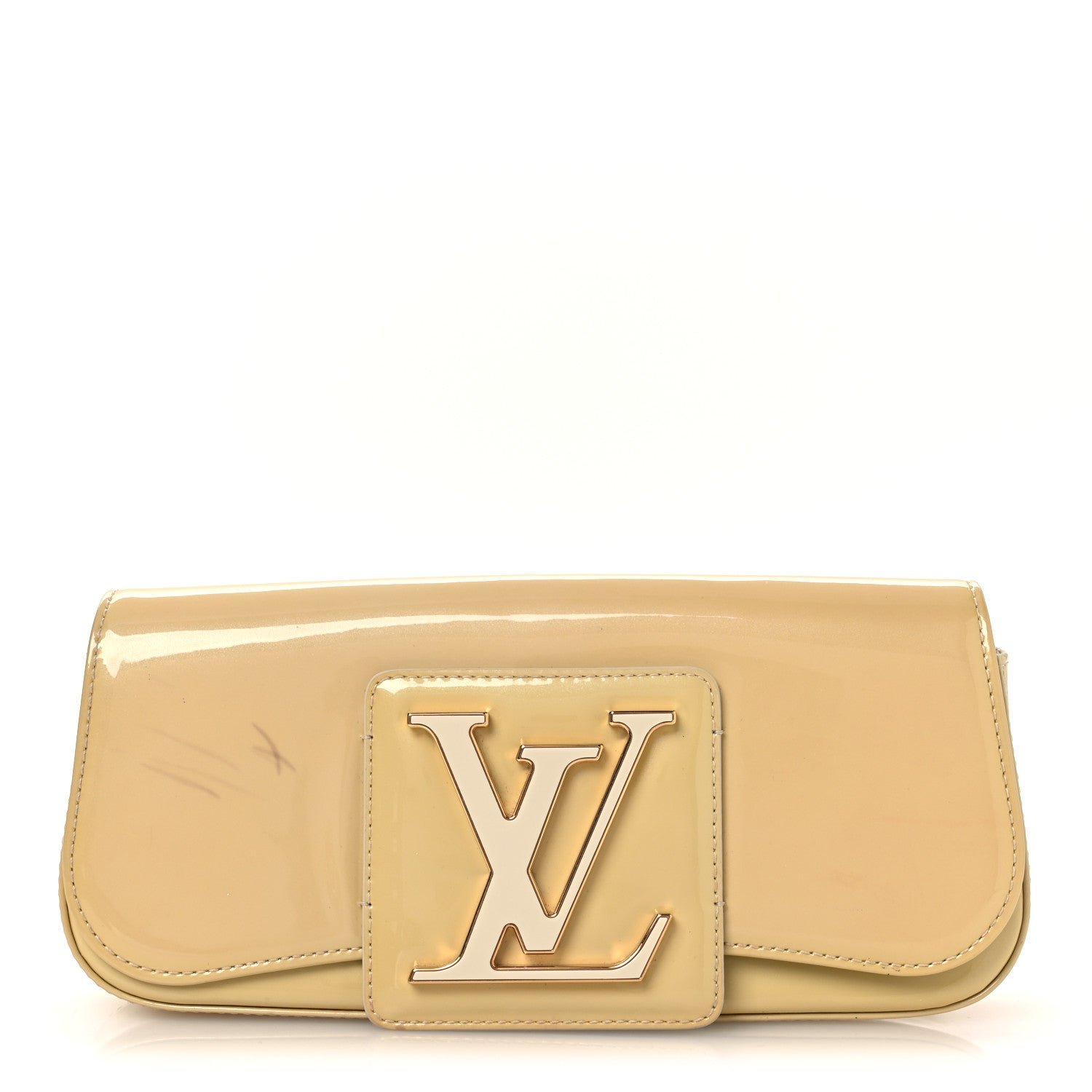 Louis Vuitton Patent Sobe Clutch Beige Poudre
