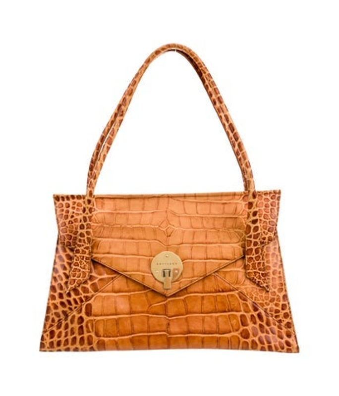 Smythson Embossed Leather Shoulder Bag