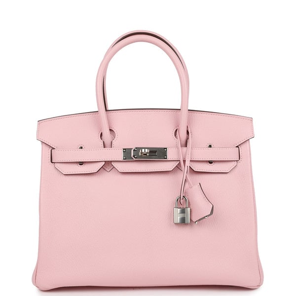 Hermes Pre-owned Hermes Special Order (HSS) Birkin 30 Rose Sakura Verso Chèvre Palladium Hardware