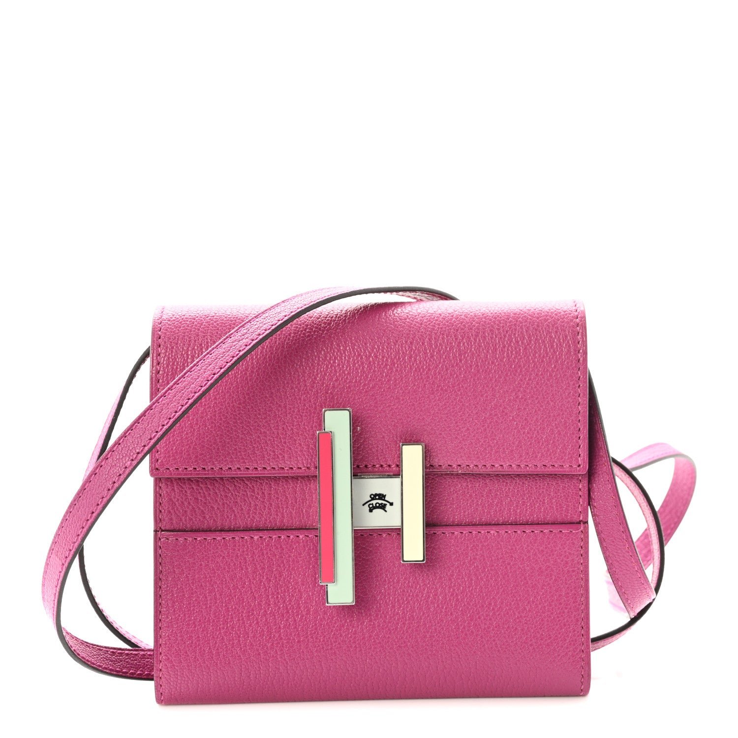 Hermes Hermes Chevre Mysore Enamel Mini Cinhetic Wallet  Rose Pourpre