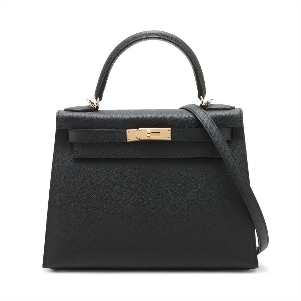 Hermès Kelly 28 Serie Veau Epsom Black Gold Metal Fittings