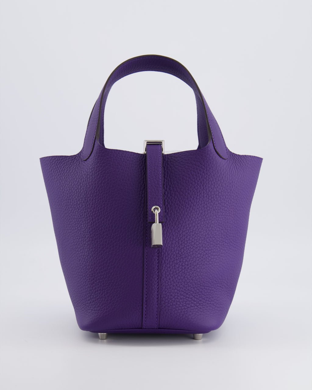 Hermès Picotin Lock 18 Bag in Purple Clemence Leather with Palladium Hardware