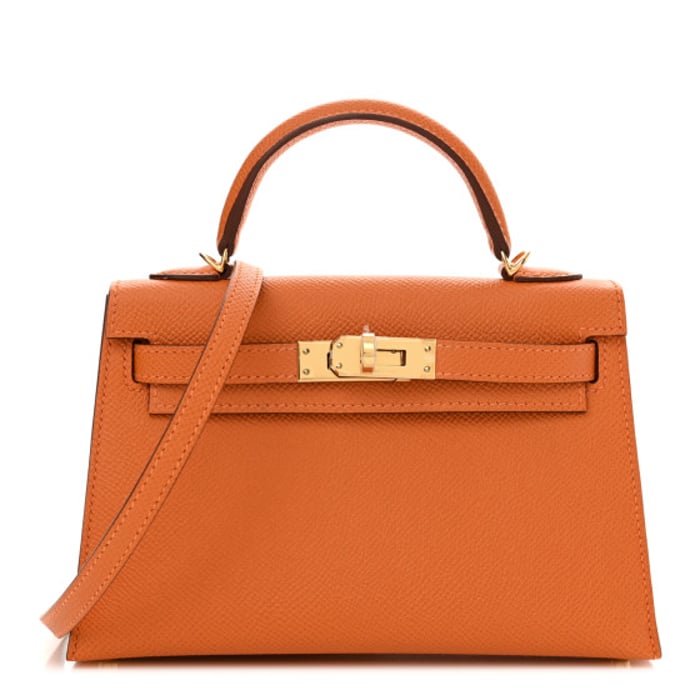 Hermes Epsom Mini Kelly Sellier 20 Orange