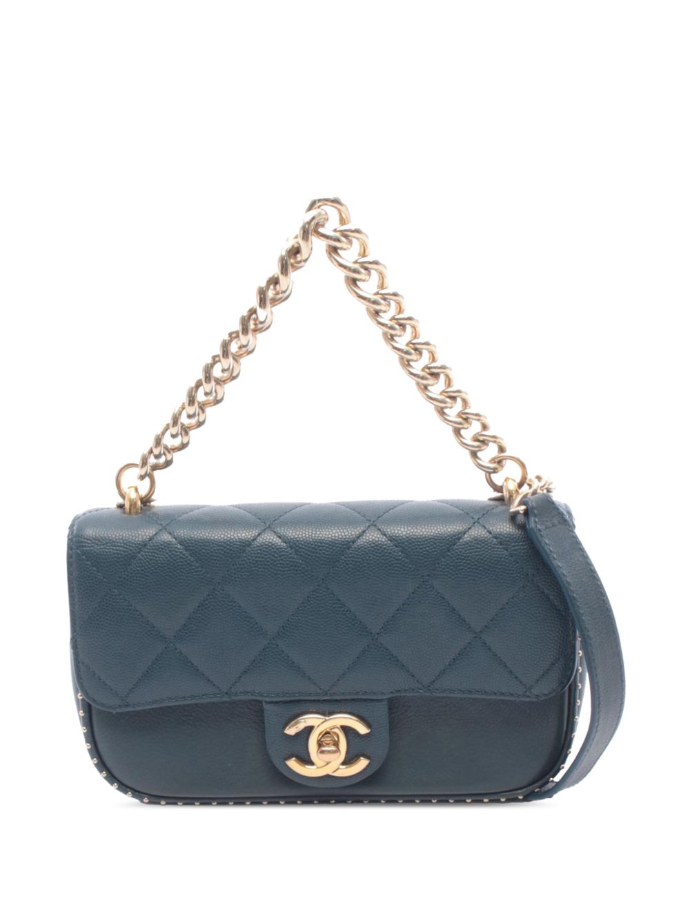 Chanel 2017-2018 Quilted Caviar Studded Chain Handle Flap satchel